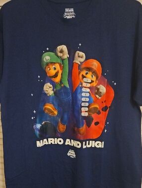 Nintendo Super Mario Galaxy Tee in Navy with Green and Red Artwork